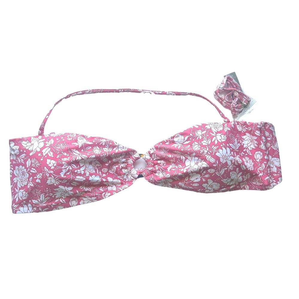 J. Crew Convertible O-Ring Bandeau Floral Swim Bikini Top Plus 3X New - Picture 2 of 8